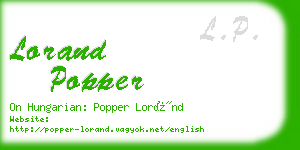 lorand popper business card
